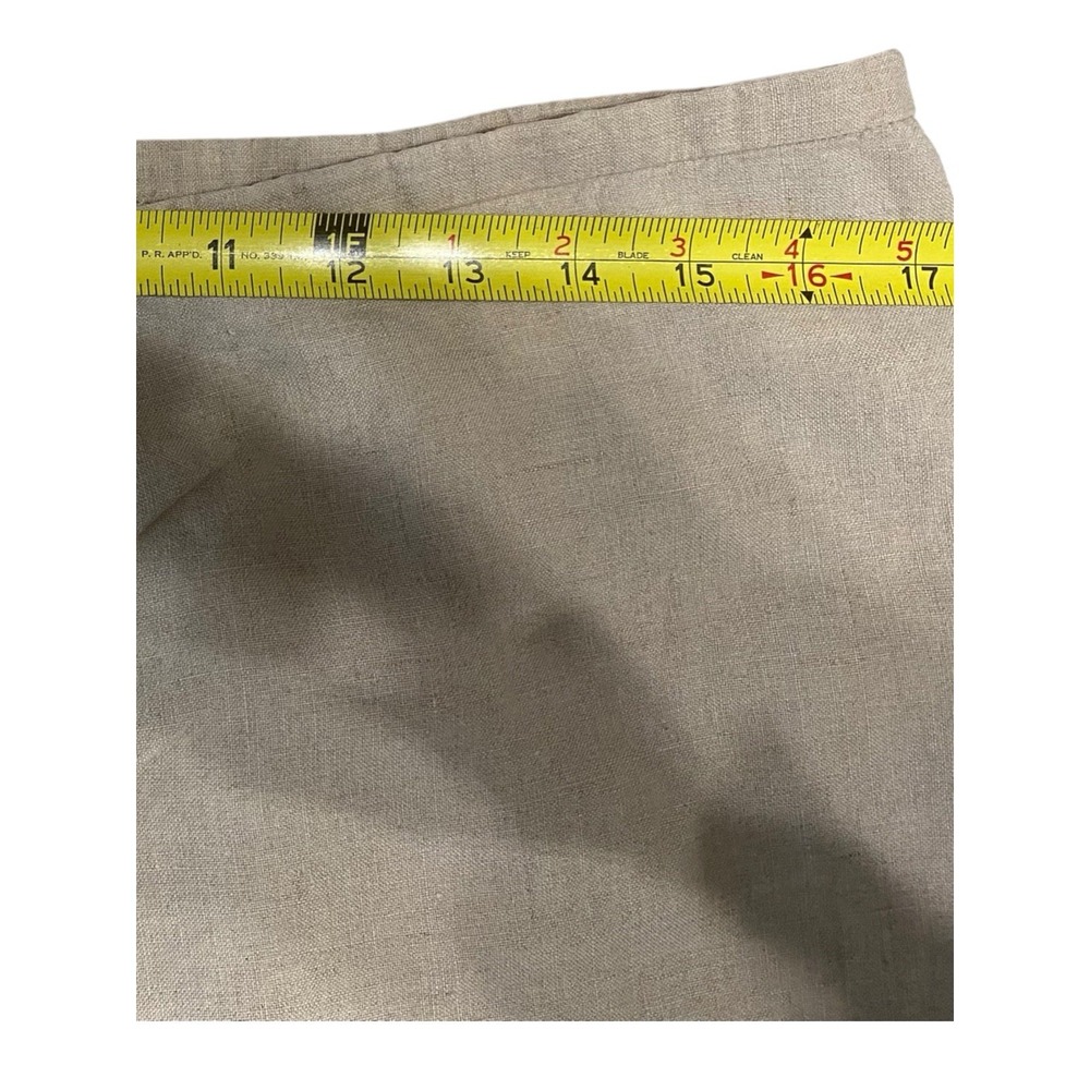 Eddie Bauer 100% Linen Midi Skirt Size 12 Button Front Beige Oatmeal Coastal - Picture 5 of 8